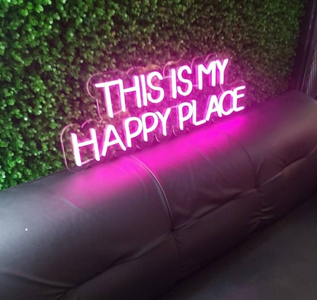 This is My Happy Place Neon Sign Motivation Wall Art Wall - Etsy