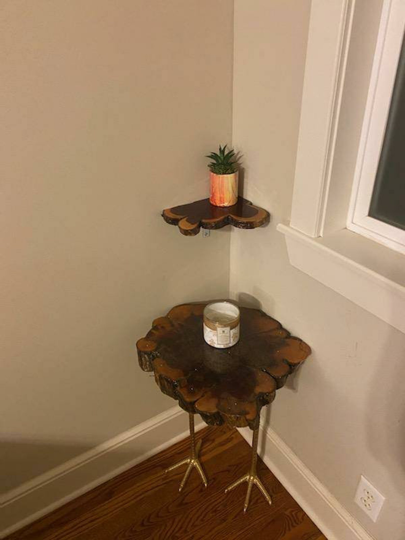 Corner Shelf Live edge Red cedar wood shelf Etsy