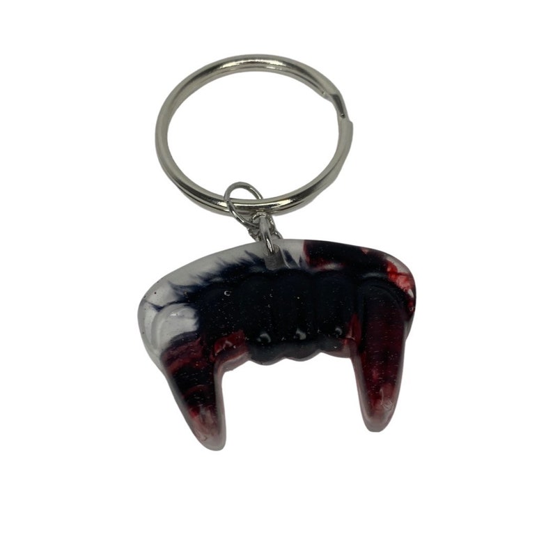 vampire keychain fang resin keychain charm with keyring