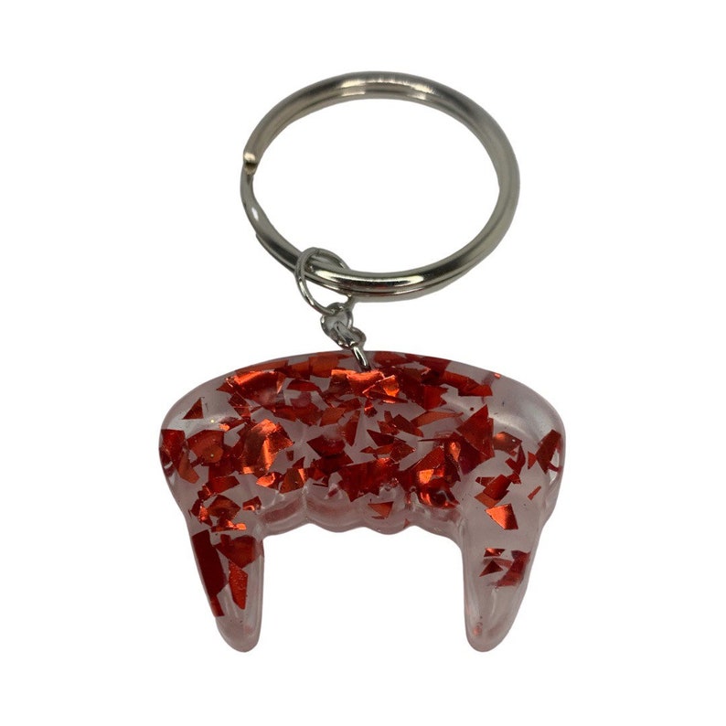 vampire keychain fang resin keychain charm with keyring