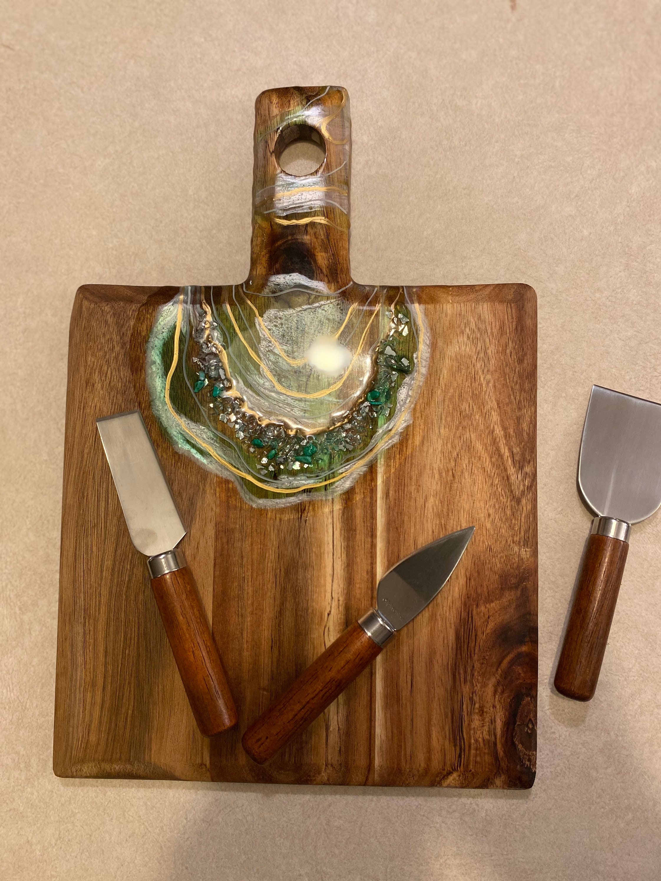 Resin Charcuterie Serving Board with Crystals/ snack Etsy