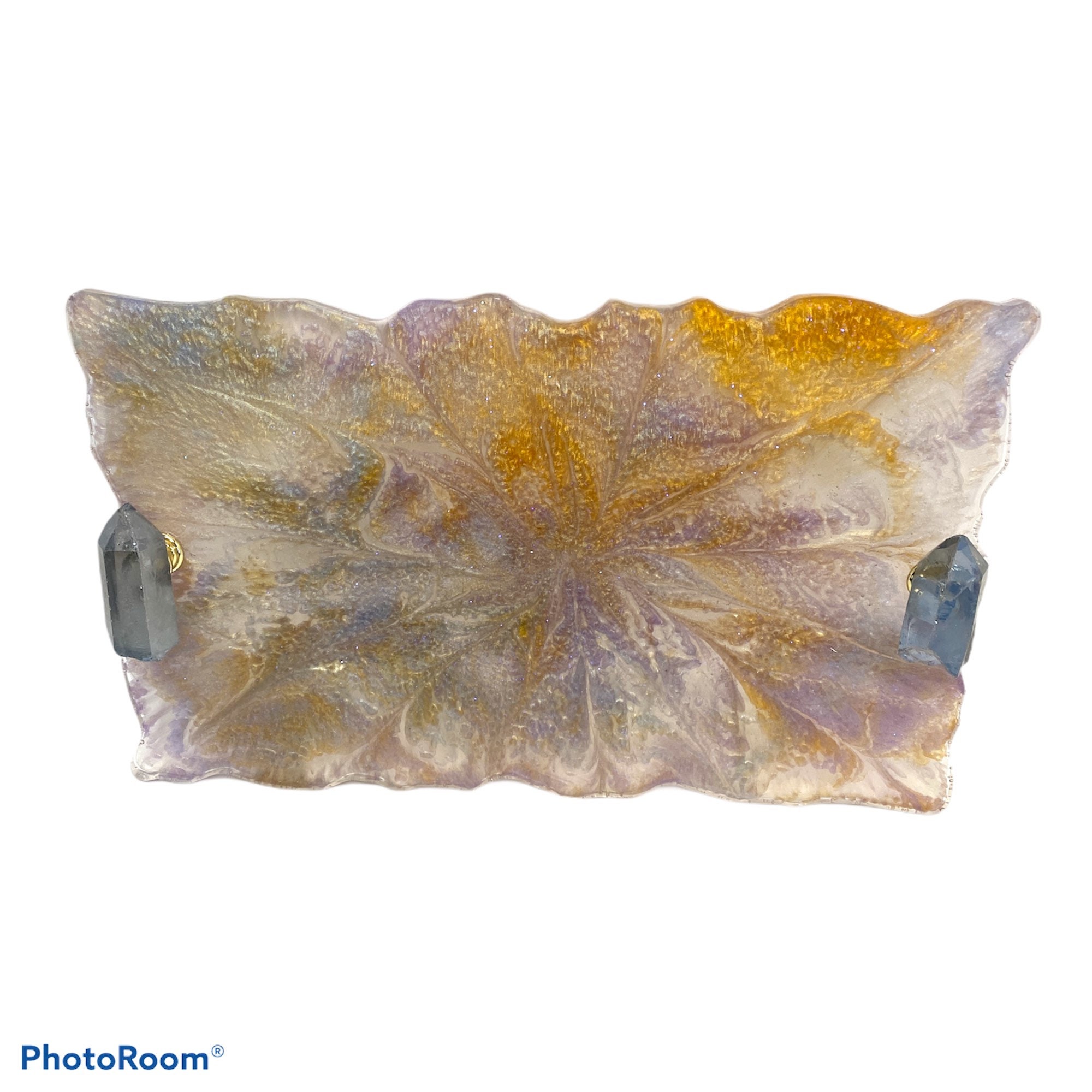 Serving Tray Magical Crystal Resin with crystal handles Etsy