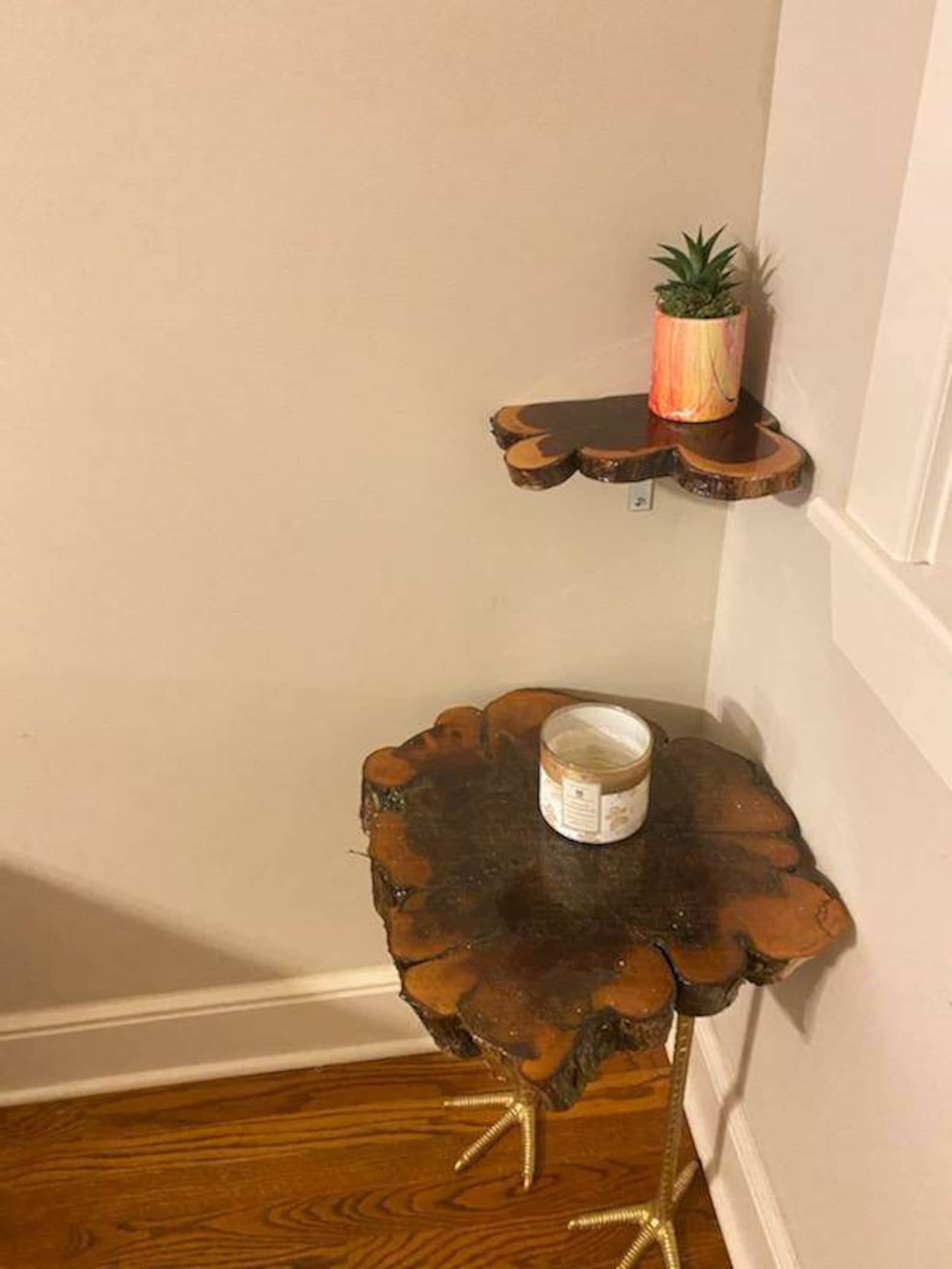 Corner Shelf Live edge Red cedar wood shelf Etsy