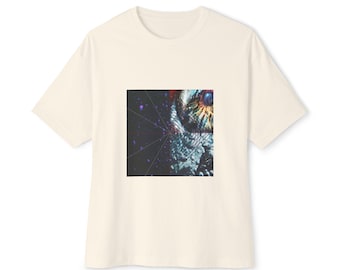 Looking Glass Boxy Tee, Oversized Graphic T-Shirt, Unisex