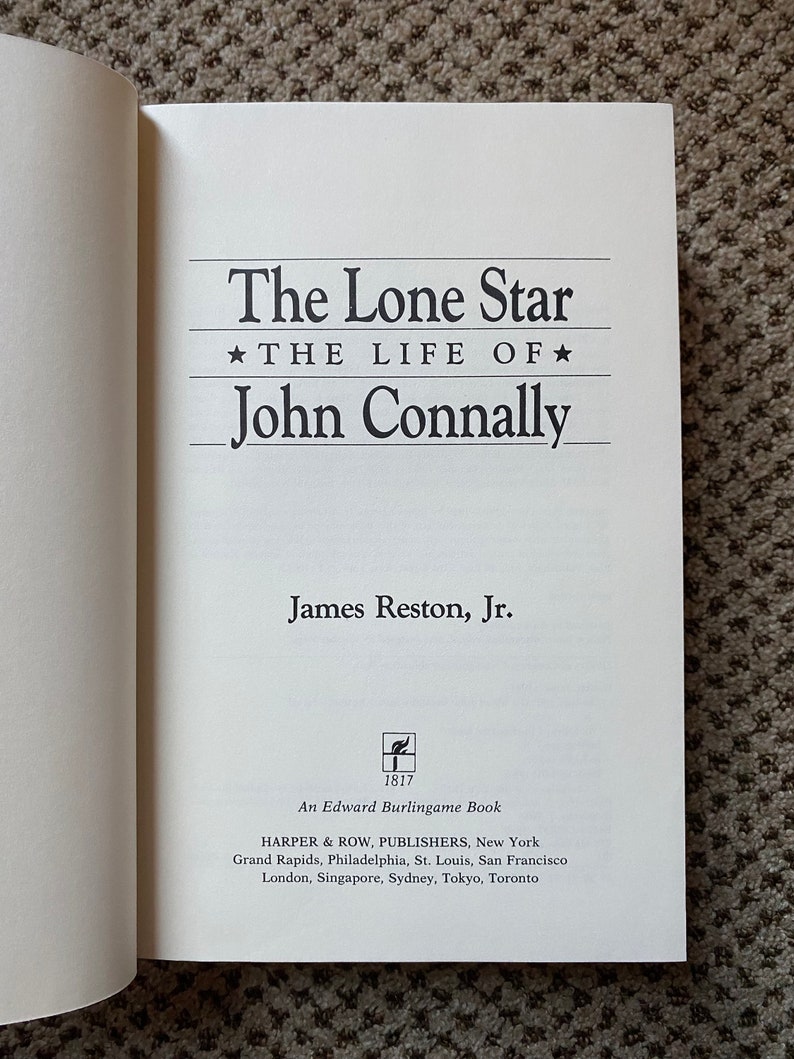 The Lone Star - the Life of John Connally - James Reston Jr. - Etsy