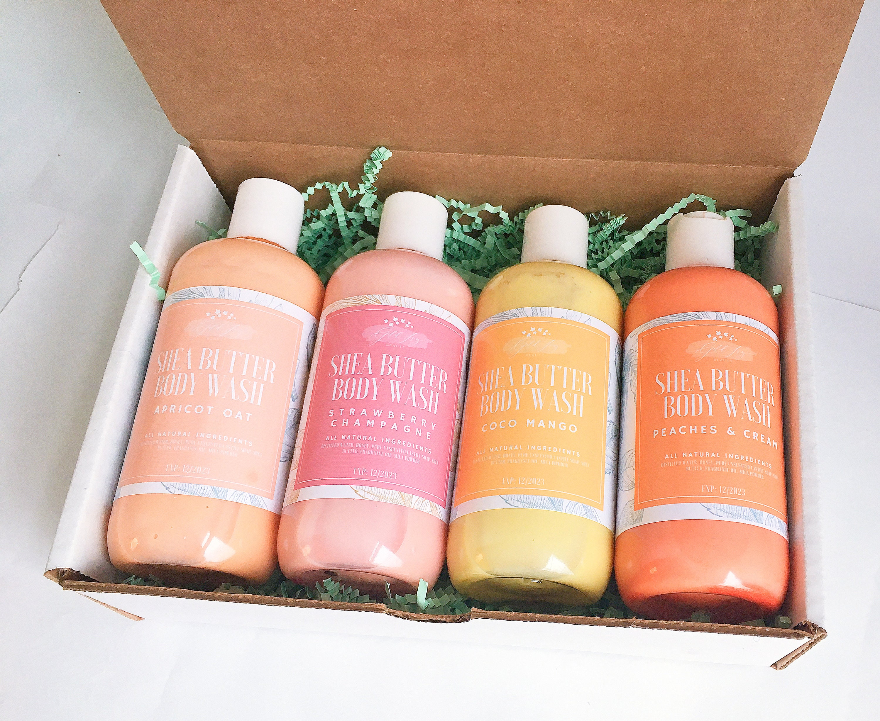 Organic Body Wash Set of 4 Shea Butter Body Wash Body Wash Etsy