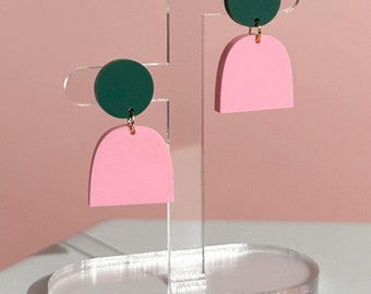 Lad | Dark Green + Pastel Pink