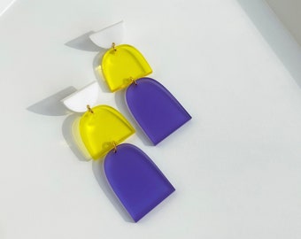 Multi Color “The Drop” Modern Acrylic Earrings, Statement Earrings, Acrylic Earrings, Contemporary Earrings