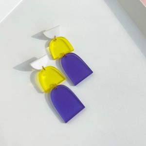 Multi Color “The Drop” Modern Acrylic Earrings, Statement Earrings, Acrylic Earrings, Contemporary Earrings