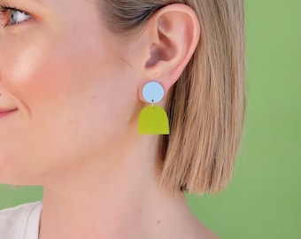 The Lad | Light Blue + Lime Green Earrings