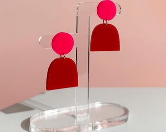Lad | Hot Pink + Burgundy Earrings