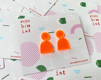 The Lad | Neon Orange Earrings