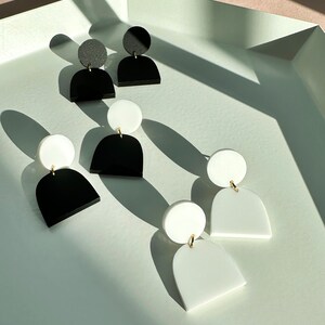 The Lad Opaque Matte Black Lightweight Earrings, Hypoallergenic Earrings, Small Statement Earrings image 3