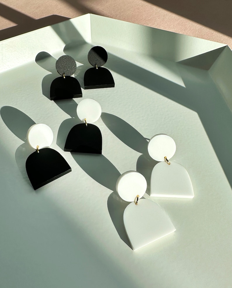 The Lad Opaque Matte Black Lightweight Earrings, Hypoallergenic Earrings, Small Statement Earrings image 3