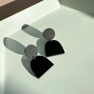 The Lad Opaque Matte Black Lightweight Earrings, Hypoallergenic Earrings, Small Statement Earrings image 2