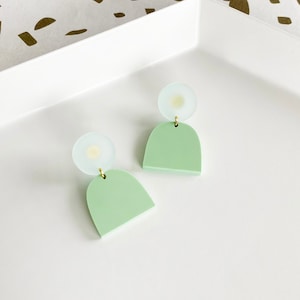 The Lad | Frost Blue + Mint Green Earrings
