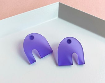 Translucent Lilac “The Arch” Modern Acrylic Earrings, Statement Earrings, Acrylic Earrings, Contemporary Earrings