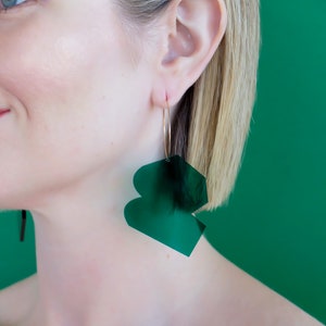 ARTIST Hoop Earrings Emerald Green Gold or Silver Hoop image 1