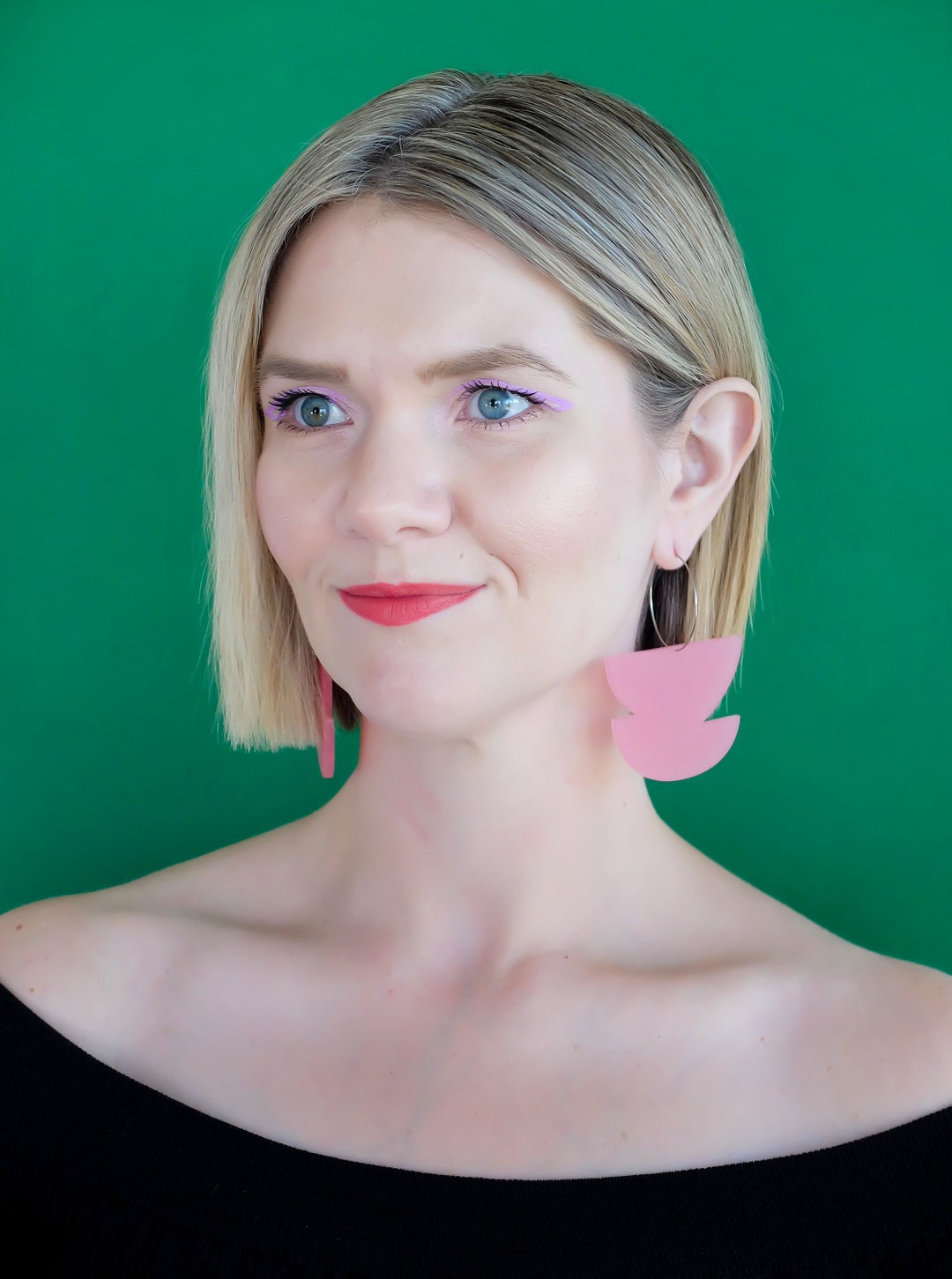ARTIST Hoop Earrings | Light Pink | Gold or Silver Hoop