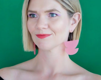 ARTIST Hoop Earrings | Light Pink | Gold or Silver Hoop