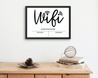 Welcome to Our Home Printable, Wifi Password Printable, Decorative WIFI ...