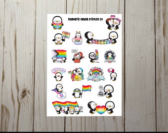 020 Pride Penguins Sticker Sheet | Die cuts