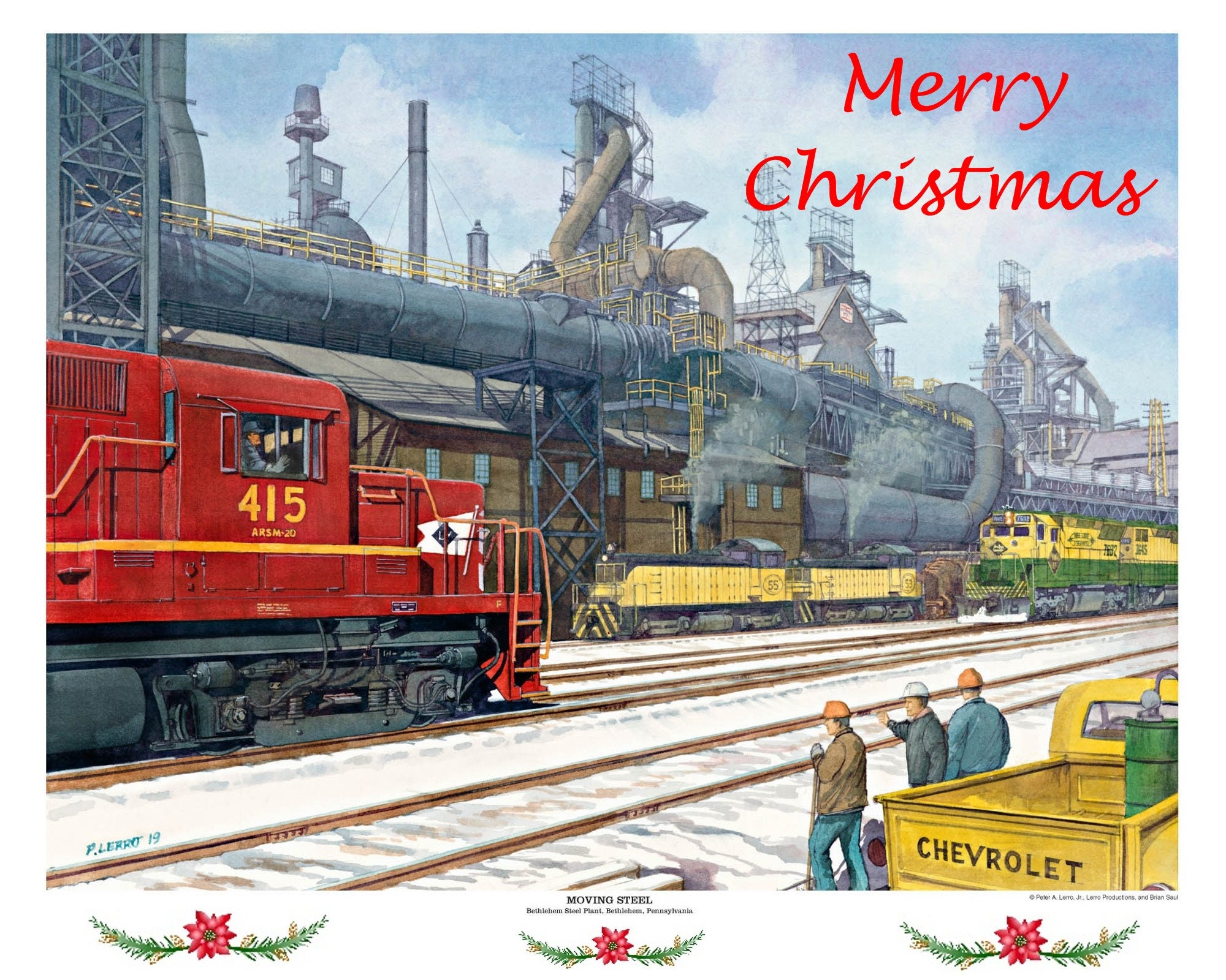 10 Pack Christmas Cards Railroad Trains Bethlehem Steel Lehigh Etsy