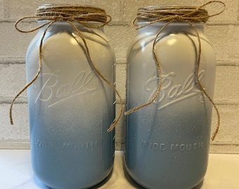 Large Half Gallon Mason Jar Centerpiece, Custom Color Centerpiece, Large Mason Jar Centerpiece, Painted Mason Jar Decor