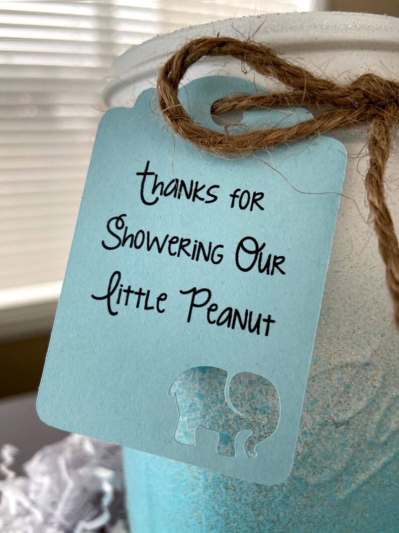 Mason Jar Centerpiece Boy Baby Shower White/Blue/Gold Etsy