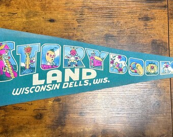 Vintage Storybook Land Wisconsin Dells, Wisconsin pennant