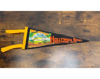 Vintage Hollywood Bowl Felt Pennant Memorabilia Souvenir 12 inches