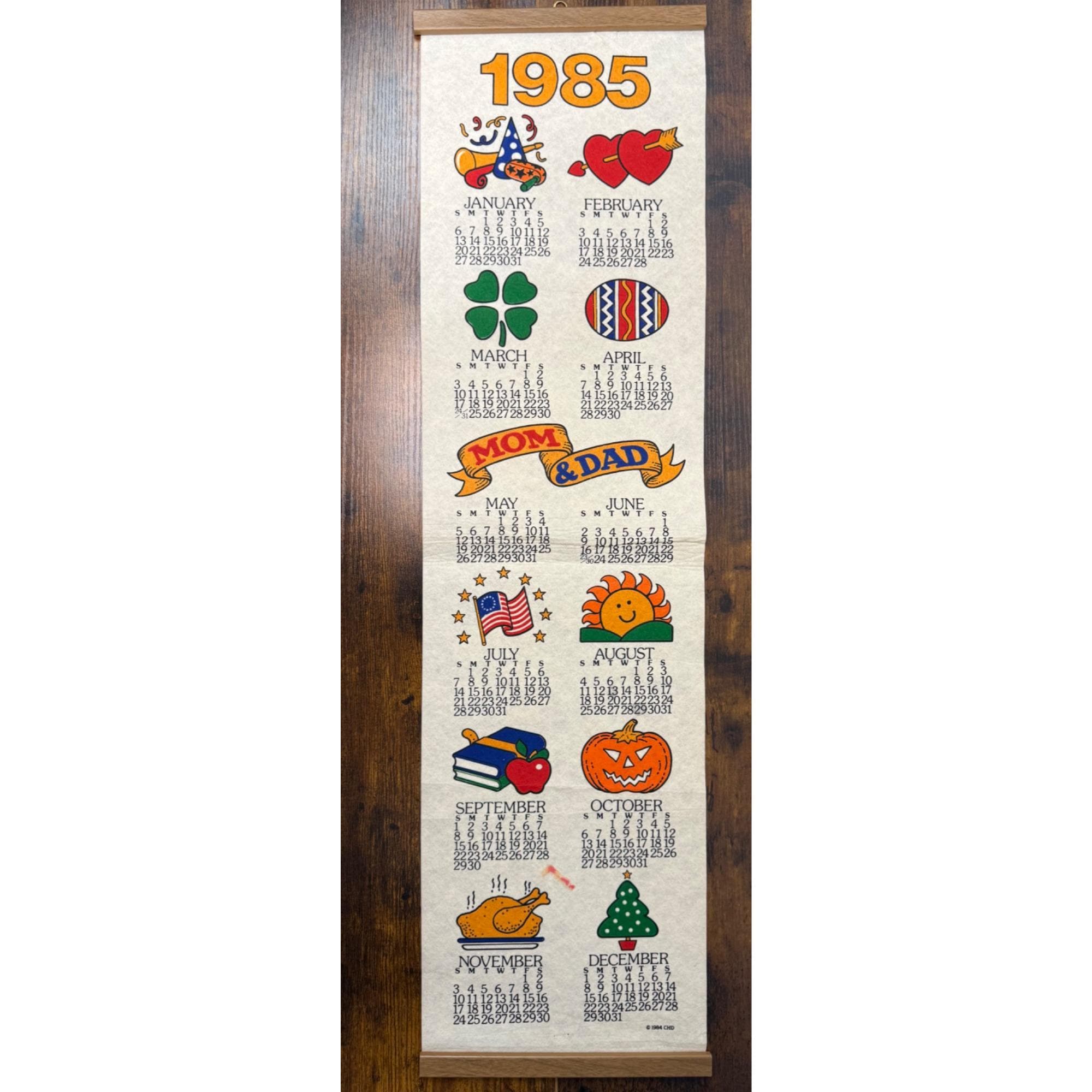 Vintage 1985 Calendar - Etsy