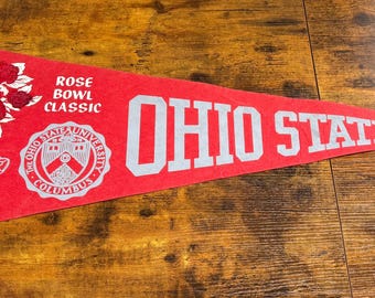 Vintage Ohio State University Buckeyes Rose Bowl Classic pennant