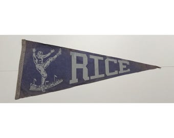 Vintage Rice football pennant