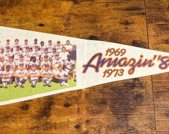 Vintage MLB Amazin' '84 New York Mets pennant