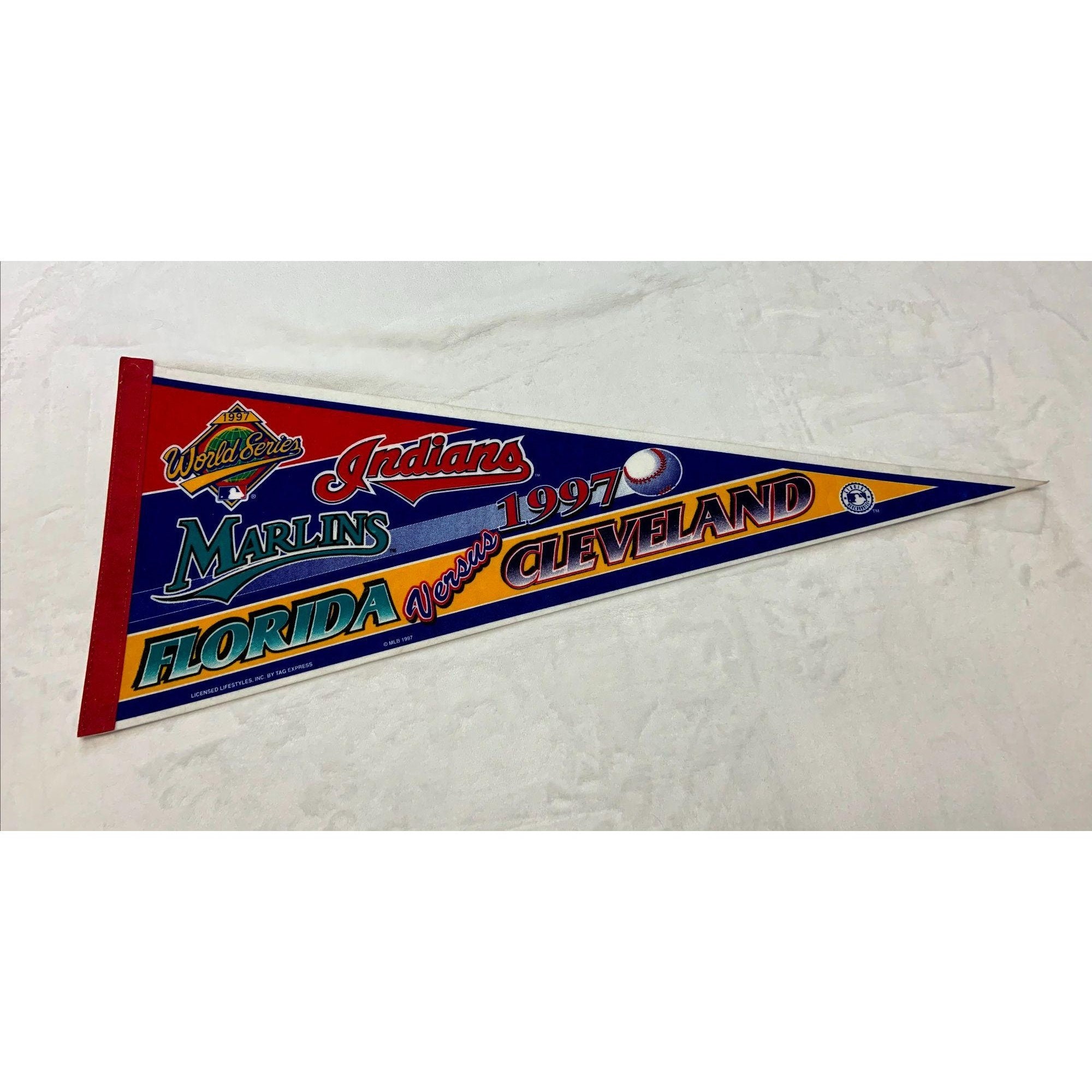 Mini Fanion Vintage Cleveland Indians Années 1950 - Bannière Souvenir 12x5, Officiel MLB
