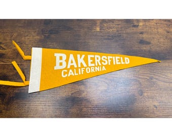 Vintage Bakersfield California Felt Pennant Flag - 13.5 inches