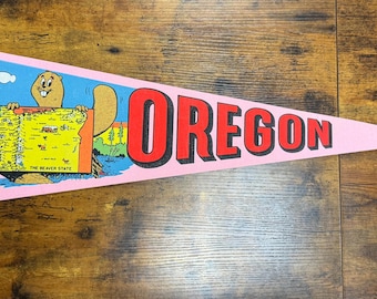 Vintage Oregon State pennant "The Beaver State"
