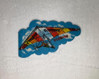 Vintage Cypress Gardens, Florida hang glider pennant