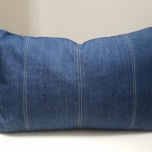 Denim Pillow Cover VARIETY COLOR & SIZE Patchwork Pillow Etsy
