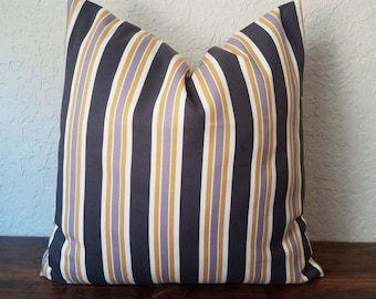 Striped Cotton Pillow Cover: Modern Farmhouse Accent Pillow