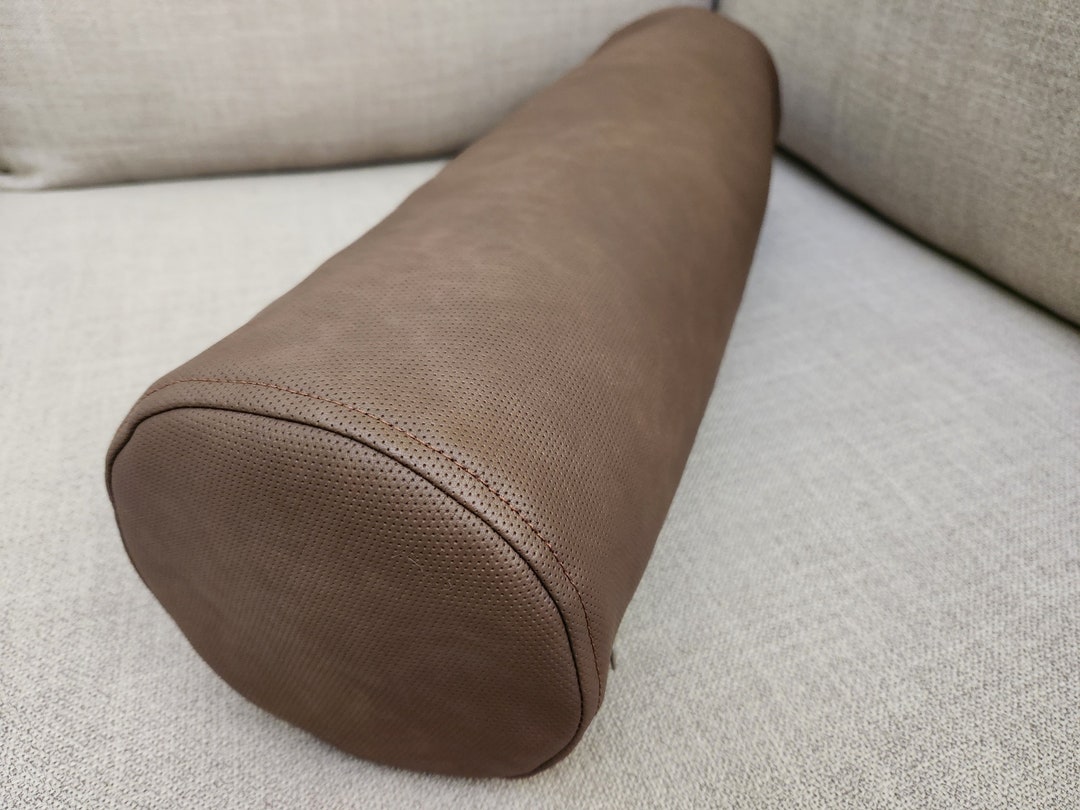 Faux Leather Bolster Pillow Cover VARIETY SIZE Lumbar Bolster Pillow