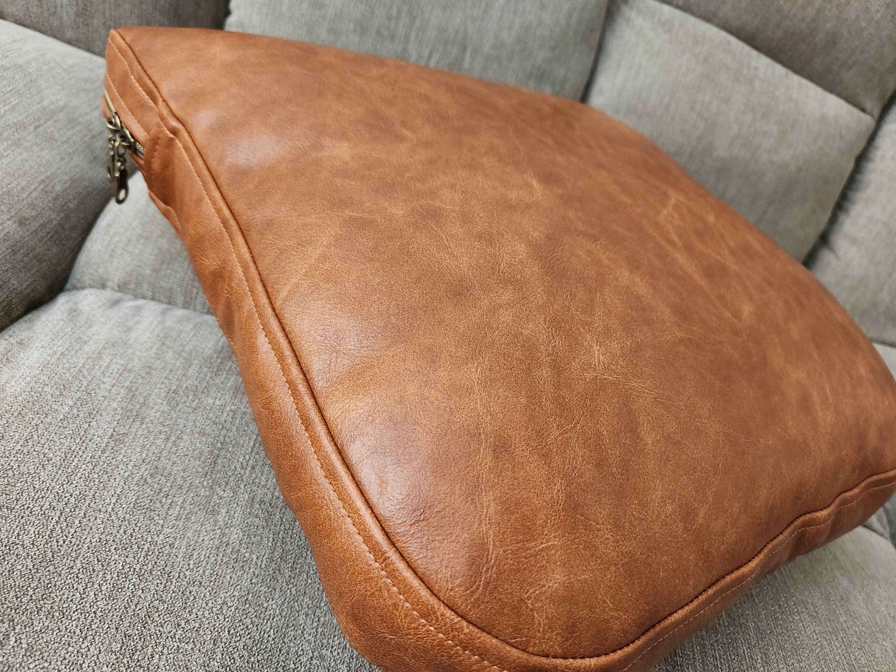 Leather Cushion Etsy