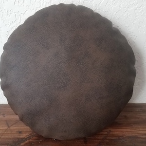 Round Faux Leather pillow cover VARIETY SIZE & COLOR Meditation pillow, Floor cushion cover, Dog pillow, Sofa Accent Circle throw pillowcase