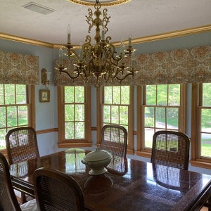Custom Faux Roman Shade Valance: Medallion Print, Unlined Cotton