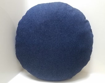 Denim Round Pillow Cover: Meditation Cushion, Floor Pillow