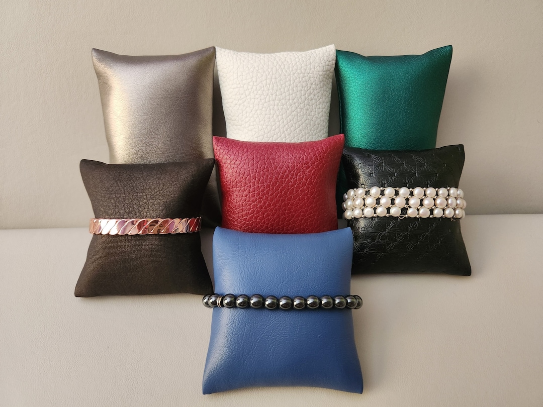 Jewelry Display Pillow Made Out of Faux Leather, Pillow Jewelry Holder