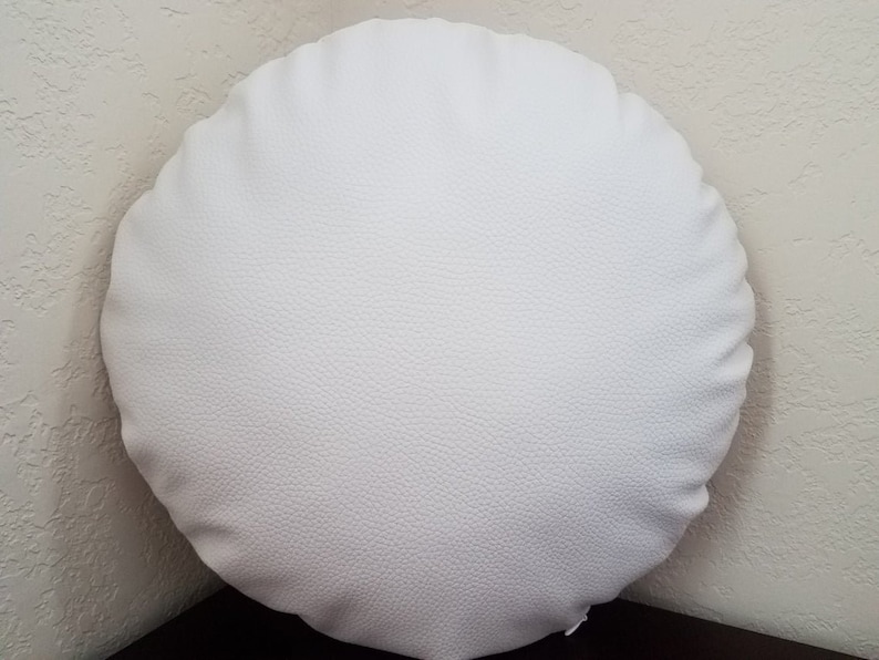 Round Pillow Cover VARIETY SIZE & COLOR Faux Leather Etsy