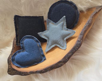 Mini Denim Pillow 5” x 5”, Farmhouse Rustic Jeans Home Decor