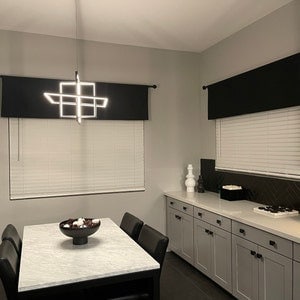 Black Modern Cotton Window Valance: Unlined Straight Design